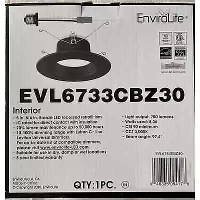£12.85 • Buy Envirolite Bronze Trim Integrated Led Recessed Ceiling Light 3000k