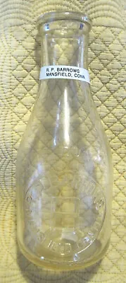 Mansfield Center Ct - Qt Milk Bottle - Embossed R. P. Barrows • $19.95