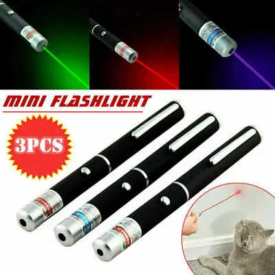 3Pack Laser Pointer Pen Green Purple Red Light Visible Beam Lazer For Office Pet • $16.99