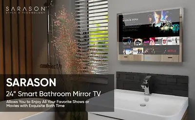 24 ANDROID 11 SMART 2024  Waterproof Bathroom LED TV Mirror LG MONITOR Next Day • £459