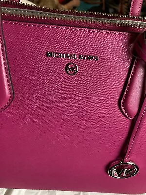 New Michael Kors Marilyn Medium Leather Tote Bag Deep Fuschia New With Tags • $115