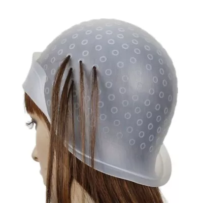 Great Reusable Rubber Hair Colour Highlighting Cap And Metal Hook Tipp XK • £3.37