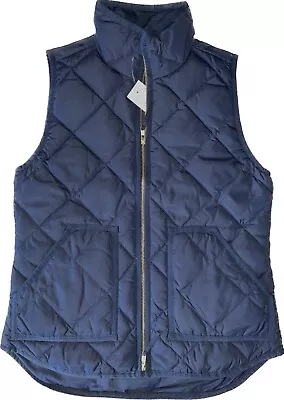 J.CREW NEW Lightweight Quilted Down Excursion Vest Dark Navy Blue NWT XS • $24.99