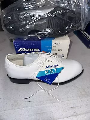 MIZUNO MENS MST 9814  White  Golf Shoes New With Tags • $17.99