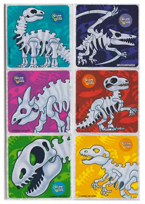 25 Glow In Dark Dinosaur Bones Stickers 2.5  X 2.5  Each Party Favors • $3.49