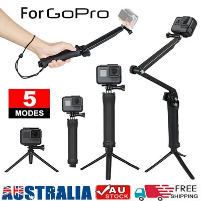 $12.92 • Buy 3 Way Waterproof Selfie Stick Tripod Monopod Pole Mount For GoPro Hero 9 8 7 6 5