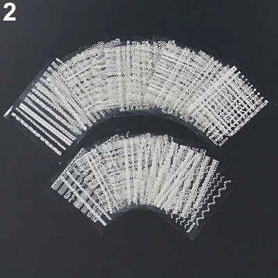 30 Sheets 3D Lace Nail Art Stickers Black White DIY Tips Decal Manicure Tools • $3.21