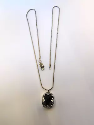 Designer Lori Bonn Sterling Silver Smokey Quartz Pendant With Necklace • $19.99