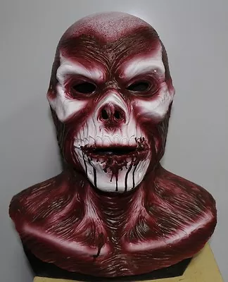 Autopsy Skull Full Head & Chest Latex Mask Deluxe Fancy Dress Halloween Zombie • £14.99