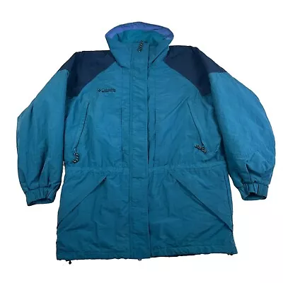 Columbia Jacket Womens Medium M Blue Long Sleeve Winter Snow Outdoors Parka • $23