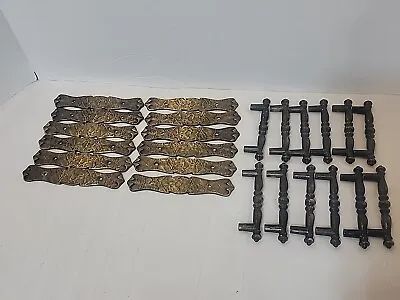 12 VTG Amerock Carriage House Handle Cabinet Drawer Pulls & Back Plates • $39.99