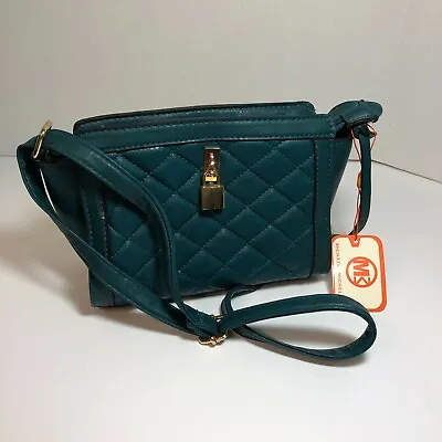 Michael Michelle Teal Quilted Faux Leather  Shoulder Bag Nwt • $20