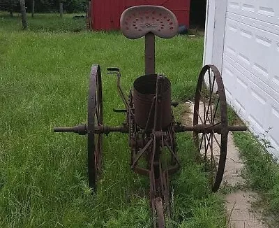 Vintage One Row Antique Horse Drawn Planter Seeder Farm Implement Equipment • $3625