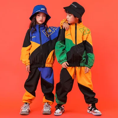 £19.37 • Buy Kids Street Dance Costume Boys Hip Hop Dance Clothes Girls Performance Outfit UK