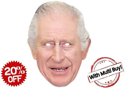 King Charles Face Mask Royal Family Fancy Dress Street Party Decoration Birthday • £2.99