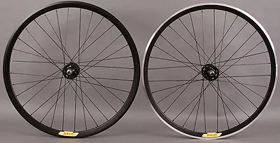 Velocity Deep V BLACK Fixed Gear Track Bike Singlespeed Wheels Wheelset DT Swiss • $309