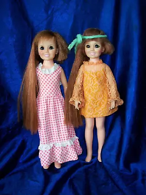 Lot Of 2 Ideal Crissy Dolls Original Dresses Growing Hair Twirly Beads Working!! • $29.99