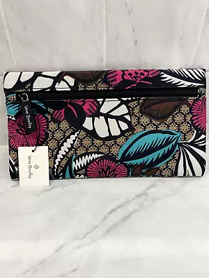 NWT Vera Bradley Canyon Road Lighten Up Pencil Pouch Floral Turq/Fuchsia $29 • $10