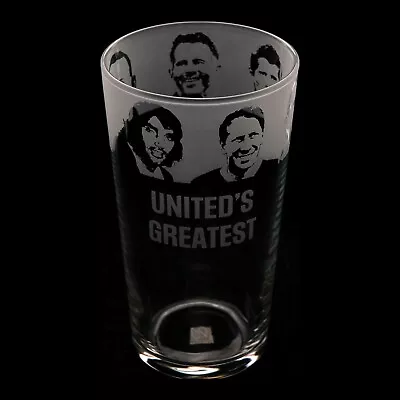 Manchester United F.C. Legends | Pint Glass | Engraved | Gift | Present • £16.99