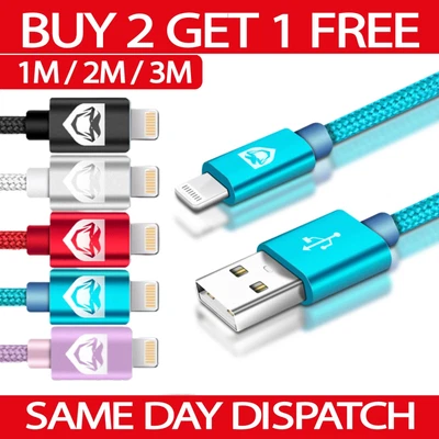 Fast Charger Sync USB Cable For Apple IPhone 5 6 7 8 X XS XR 11 12 13 Pro IPad • £6.99