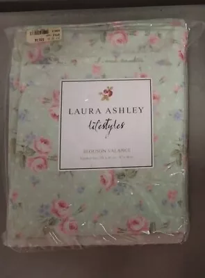 Laura Ashley Madeline Pair Of Rod Pocket Drapes Soft Green Pink Roses 84  NEW • $149.99