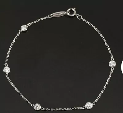 Tiffany & Co. Elsa Peretti Diamonds By The Yard Bracelet 950 Platinum...0.50 Ctw • $2779.99