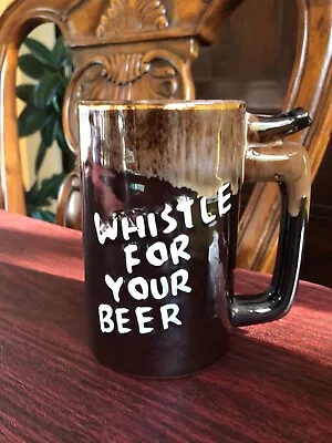 Vintage Whistle For Your Beer Mug Wet Your Whistle Redware 14oz Art Pottery Nice • $8