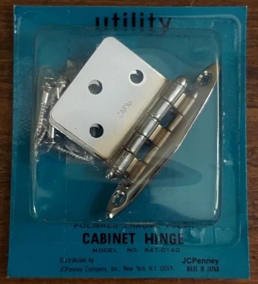 $6.99 • Buy Set Of 2 Vintage Chrome 50s Mid Century Art Deco Cabinet Hinges NOS