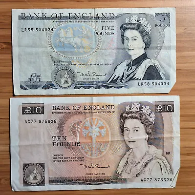 Great Britain/England Banknotes 5 Pounds (1980-1987) 10 Pounds (1980-1988) • $40