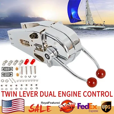 2- Lever Marine Boat Double Engine Throttle Gear Shift Control Handle Top Mount • $153.90