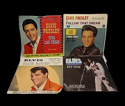 ELVIS PRESLEY Viva Las Vegas Follow That Dream Blue River My Way 45s (Read) • $35.96