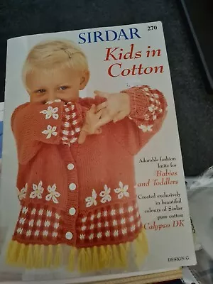 Sirdar Knitting Kids In Cotton Book 270 Lovely Book 12 Designs  • £1