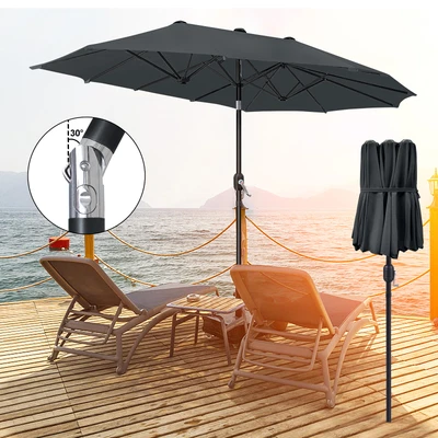 £69.99 • Buy Double-sided Parasol Sun Umbrella Canopy With Crank Garden Sun Shade Shelter TOP