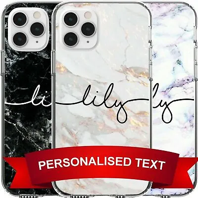 $16.95 • Buy Silicone Cover Case Marble Personalised Name Text Birth Date Word Custom Printed