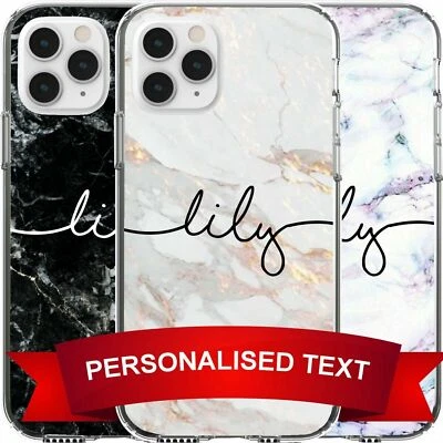 Silicone Cover Case Marble Personalised Name Text Birth Date Word Custom Printed • $16.95