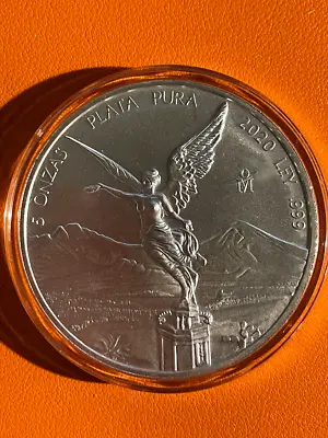 2020  Mexican Libertad  5 Oz .999 Fine Silver (in Airtight Capsule) • $250