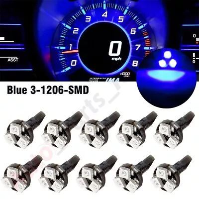 10x Blue T5 3-smd Led Bulbs Dashboard Gauge Side Door Light 74 2721 17 18 • $10.70