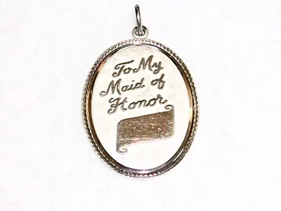  To My Maid Of Honor  Charm Sterling Silver Disc Can Be Engraved 1 1/4  • $19.80