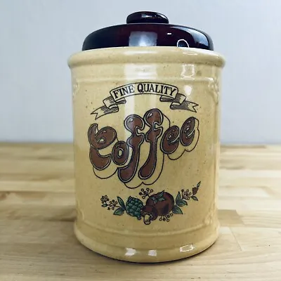 Vintage 1970's Style Ceramic Coffee Storage Jar Container Mushroom Tomato • $19.99