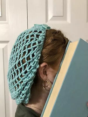 Reproduction 1940s Snood Sea Foam Green Hair Net Vintage Style WWII Reenactment • $17