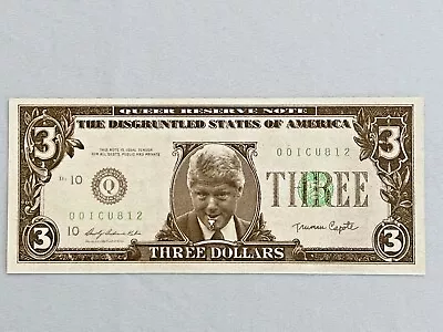 1993 Bill Clinton $3 Dollar Bill Original The Disgruntled States Of America • $3.43