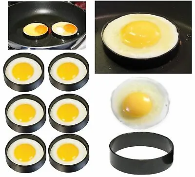 METAL EGG FRYING RINGS Non Stick  Perfect Circle Round Fried Poach Mould Prima • £7.99