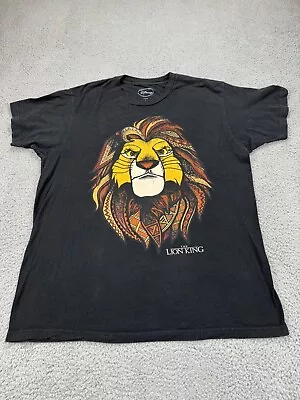 Disney Shirt Mens Large Black The LION KING Mufasa Adult Simba Vintage • $12.88