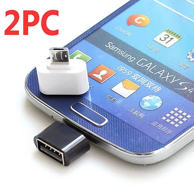 2PC Micro USB Male To USB 2.0 Adapter OTG Converter For Android Tablet Phone • $1.49