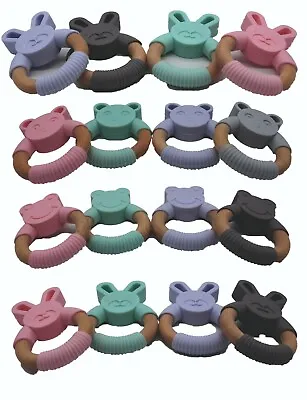 £4.99 • Buy Baby Teether Toy Teething Ring Wood Silicone For Boy Or Girl