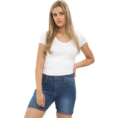 £9.99 • Buy Enzo Womens Shorts Skinny Stretch Ladies Denim Jeans Half Pants UK Size 6-22 