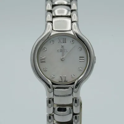 Ebel Beluga Women's Watch Quartz Steel Medium 28MM 9157421 Mop Diamonds E118 • £691.05