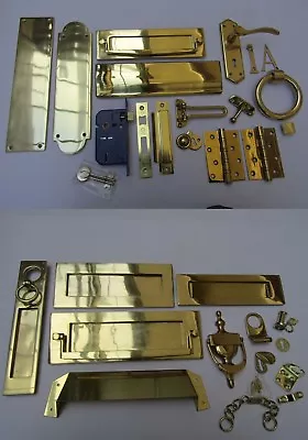 £39.99 • Buy POLISHED BRASS  -Door Furniture Main Front Entrance Traditional Accessories