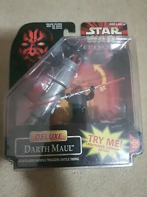 Star Wars Episode 1 Deluxe Figure - Darth Maul With Lightsaber - NEW SEALED • $25
