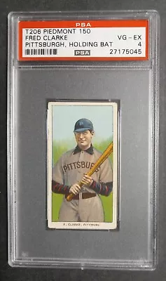 1909-11 T206 - Fred Clarke - HOF - Piedmont 150 - POP 7 - PSA 4 VG-EX • $575